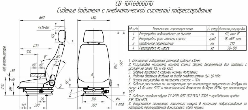 Тех чертеж кресла механика 10П