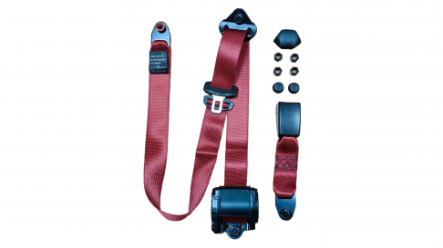 Фото Ремень безопасности 3х точечный инерционный(красная лента) 